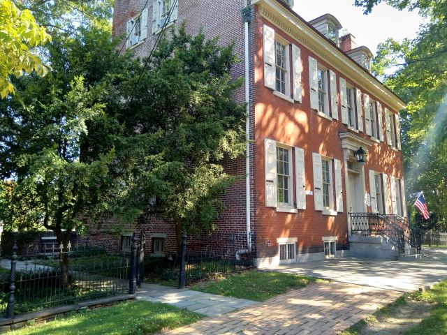 The exterior of the Historical Society's headquarters building, Greenfield Hall