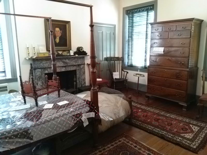 Man's bedroom exhibit space on second floor of Greenfield Hall, including 
