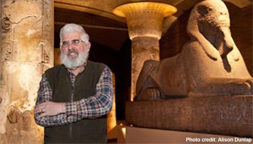 Dr-Pat-with-credit-1024w Man posing in front of sphynx statue