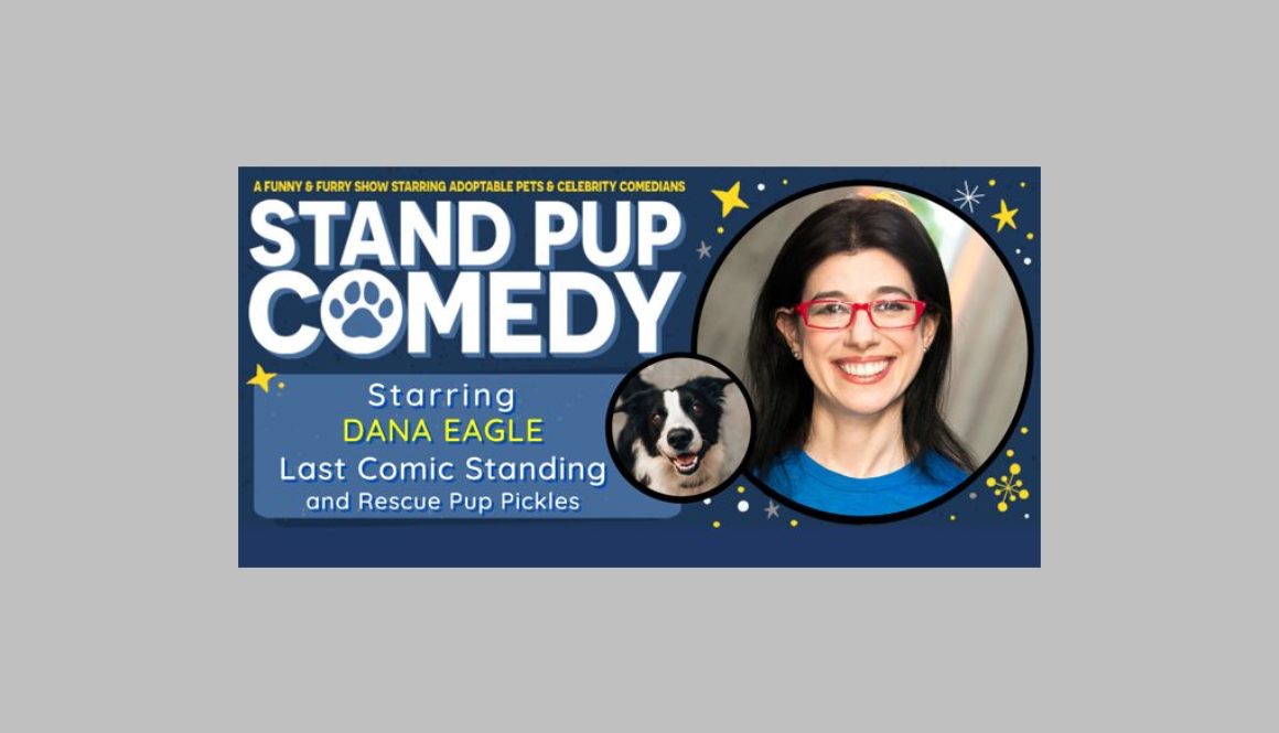 Poster for event with photo of Dana Eagle and dog